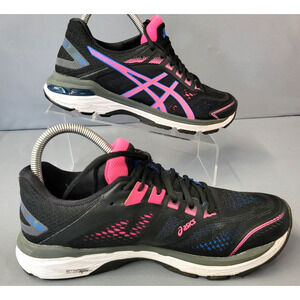 Asics GT- 2000 7 Athletic Sneaker Shoes Womens 9.5 Black Pink Running Walking